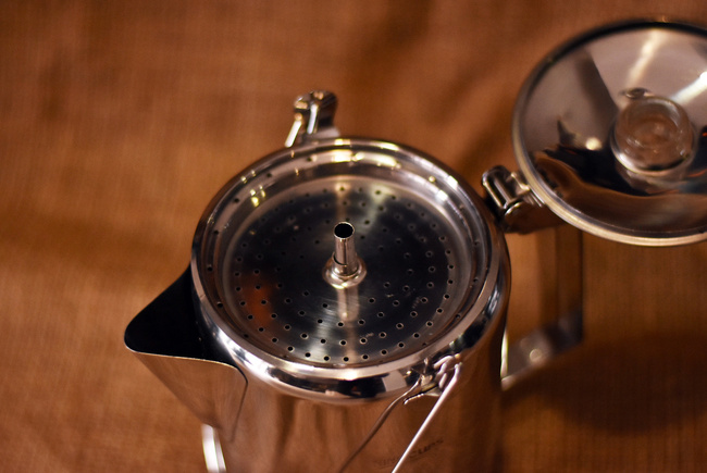 STAINLESS STEEL COFFEEPOT WITH PERCOLATOR (9 CUPS) - MIL-TEC