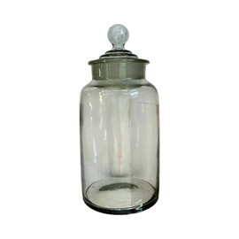 VINTAGE BOTTLE WITH GLASS LID - 1980S - TRANSPARENT - ROMANIAN ARMY MILITARY SURPLUS - IN GOOD CONDITION