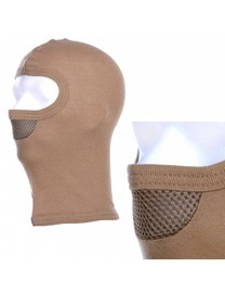 Balaclava, Cotton Balaclava with one hole and mesh insert, sand - 101 INC