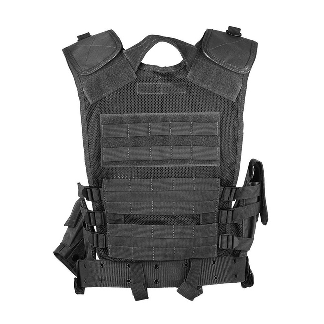 USMC TACTICAL VEST - WITH NET AND BELT - Mil-Tec® - BLACK