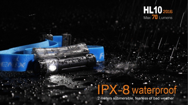 Flashlight Fenix HL10, water resistant