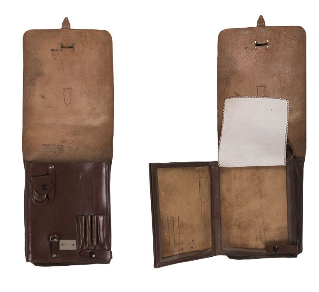 East german leather map case used