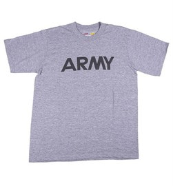 US ′ARMY′ GI T-SHIRT SOFFE® SORTED S-XL - GREY - LIKE NEW