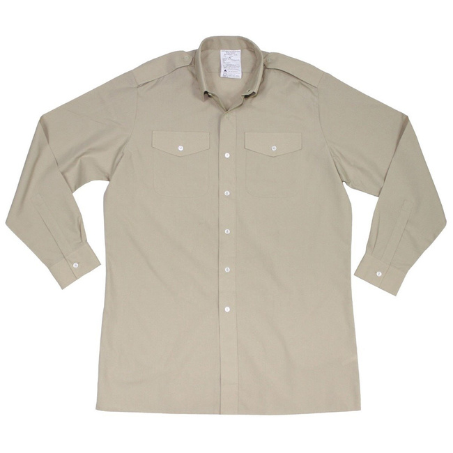 LONG SLEEVE SHIRT - KHAKI - BRITISH MILITARY SURPLUS - LIKE NEW