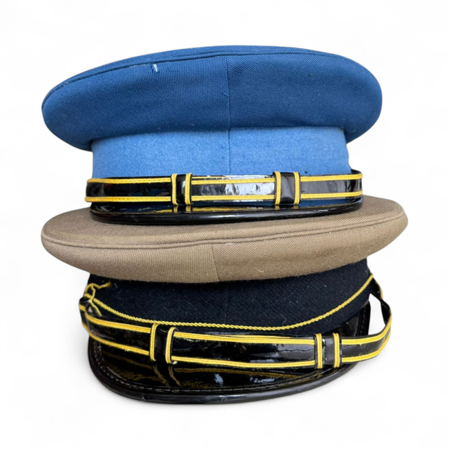 RSR MILITARY HELMET - ARTILLERY/TECHNICAL NON-COMMISSIONED OFFICER - MILITARY SURPLUS ROMANIAN ARMY - BLUE - IN GOOD CONDITION