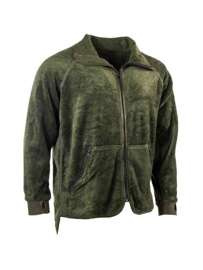 FLEECE COLD WEATHER JACKET, GREEN - MILITARY SURPLUS FROM THE DUTCH ARMY - USED