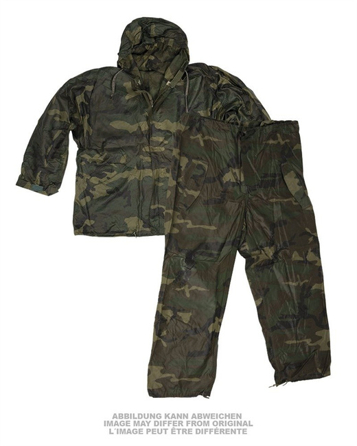 US WOODLAND WET WEATHER SUIT RUBBERED USED