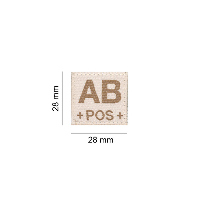 BLOOD GROUP PATCH - AB POS - DESERT - CLAWGEAR