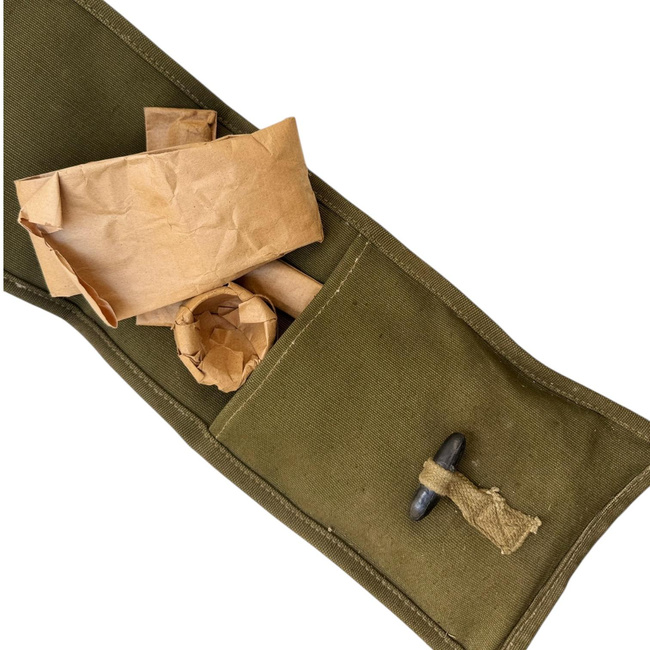 Original Metal Parts Kit for Firearm Maintenance and Repair, with Textile Pouch - Olive Green - Romanian Army Military Surplus - In Good Condition