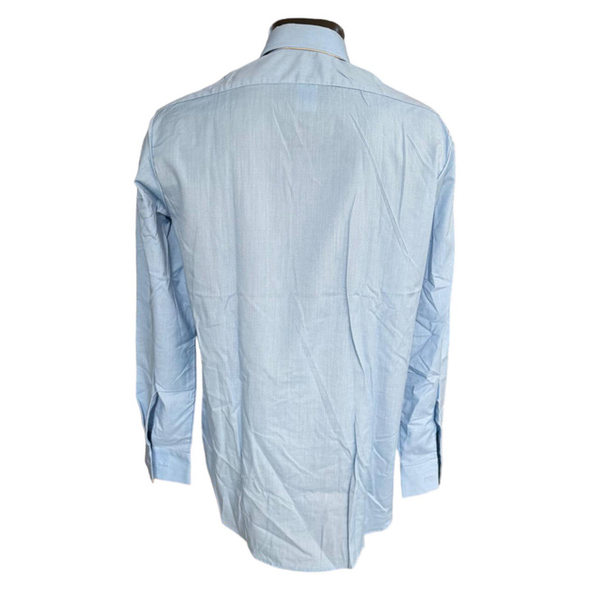 THIN SUMMER OFFICERS SHIRT - LIGHT BLUE - MILITARY SURPLUS ROMANIAN ARMY - LIKE NEW