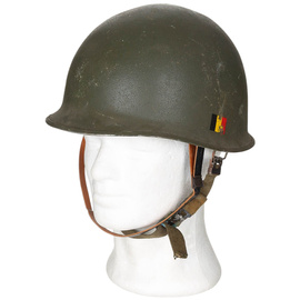 51 Helmet with Removable Plastic Liner - Belgian Army Military Surplus - Olive OD - Like New