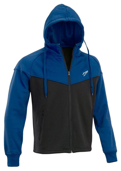 ZIPPED HOODIE WITH EMBROIDERED LOGO - D.FIVE - BLACK/NAVY BLUE