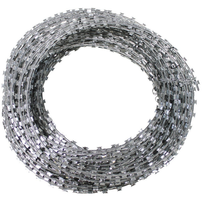 NATO BARBED WIRE - GALVANIZED METAL - 50 M - DIAMETER 30 CM - MFH