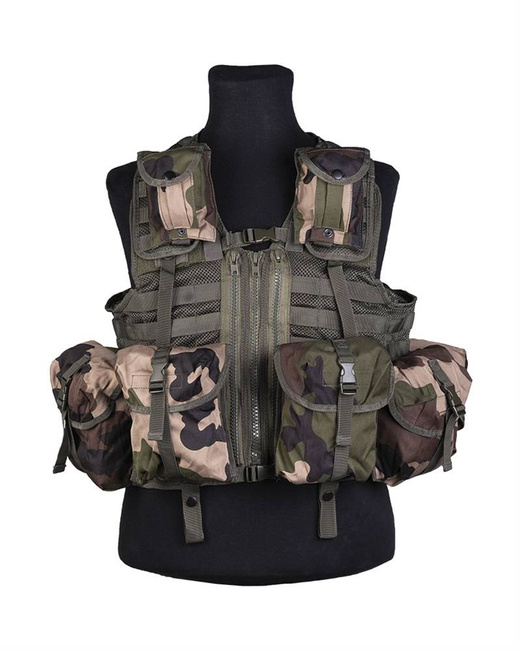 TACTICAL VEST WITH MODULAR SYSTEM AND 8 POCKETS - Mil-Tec® - CCE CAMO