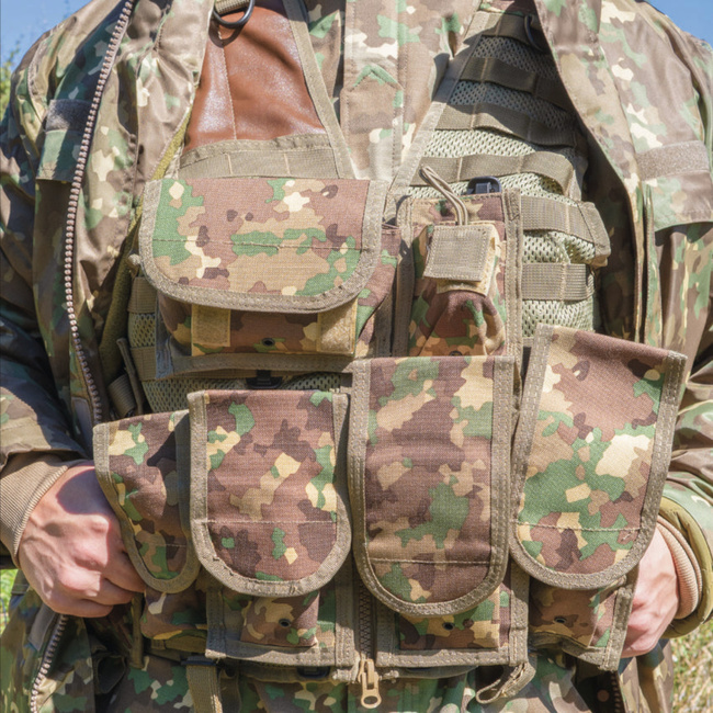 TACTICAL VEST WITH MODULAR POUCHES - MOLLE - ROMANIAN ARMY MILITARY SURPLUS - M2017 CAMO - LIKE NEW