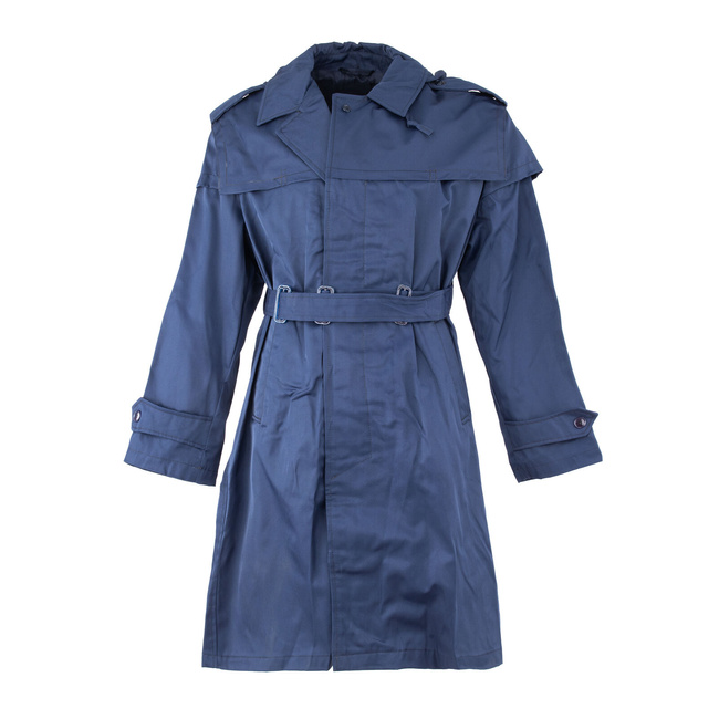 WATERPROOF TRENCH COAT - ROMANIAN ARMY MILITARY SURPLUS - LIKE NEW - NAVY BLUE
