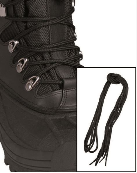 POLYESTER SHOE LACES - 220 CM - SET OF 2 PAIRS - Mil-Tec® - BLACK