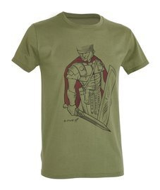 PRINTED T-SHIRT - ROMAN CENTURION - D.FIVE - OD GREEN