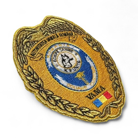 Emblema brodata echipe canine Vama - K9 Units - 10,5 x 8,1 cm - Cu scai (Velcro)