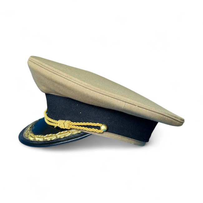 RSR OFFICER CAP - ARTILLERY/TECHNICAL - ROMANIAN ARMY MILITARY SURPLUS - OD GREEN - LIKE NEW