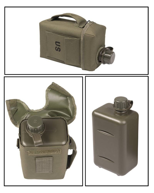 US PATROL CANTEEN WITH COVER AND STRAP - 2 L - OD - Mil-Tec