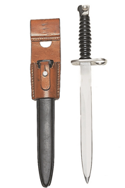 Swiss M57 Bayonet with leather Frog Used