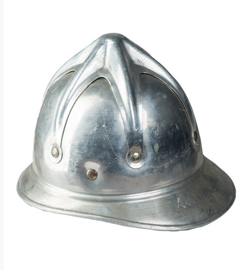 Bulgarian Aluminum Fire Helmet Used