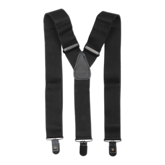 Black suspenders with metal clips