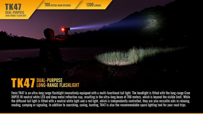 Flashlight Fenix TK47, water resistant