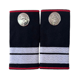Grade Sergent Major Pompieri ISU, IGSU țesute pe suport textil din paspoal cusut, cu semn de armă metalic