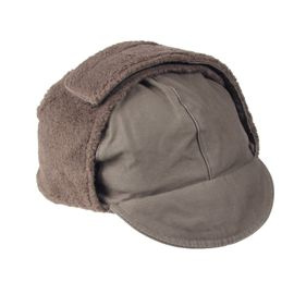 WINTER CAP - MILITARY SURPLUS FROM THE GERMAN ARMY, OLIVE - USED