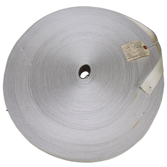 US fabric webbing, 4,3 cm wide 91,44 m long, white, like new