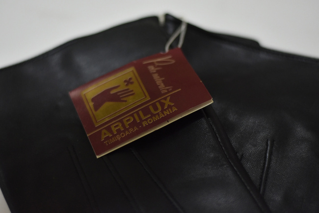 MEN S LEATHER GLOVES - BLACK - MILITARY SURPLUS ROMANIAN ARMY - LIKE NEW