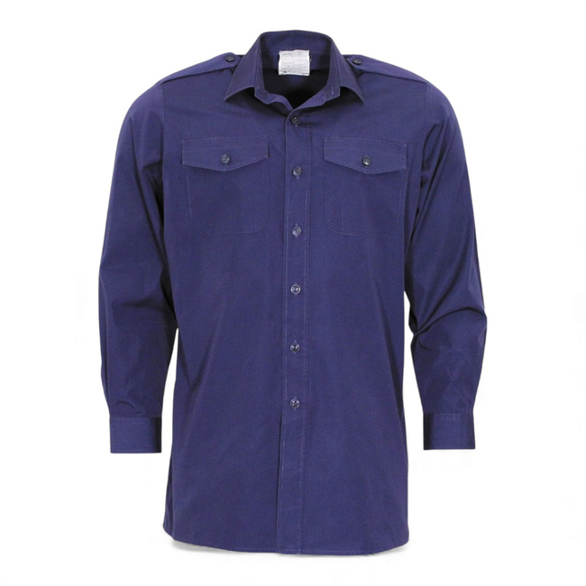 Long Sleeve Shirt - Royal Navy - British Army Military Surplus - Dark Blue - Like New