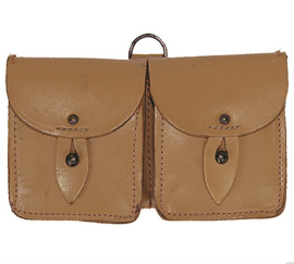 French 2-Pc.mas Leather Cartr.pouch Used