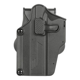 Universal pistol holster with adjustment and 360° rotation - left-side - Black
