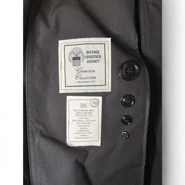 Waterproof trench coat - Marine Corps All Weather Coat - US Army military surplus - Dark grey/Black - Like new