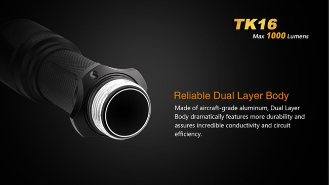 Flashlight Fenix TK16, water resistant