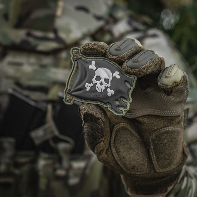 PATCH JOLLY ROGER PVC - OLIVE/BLACK - M-TAC