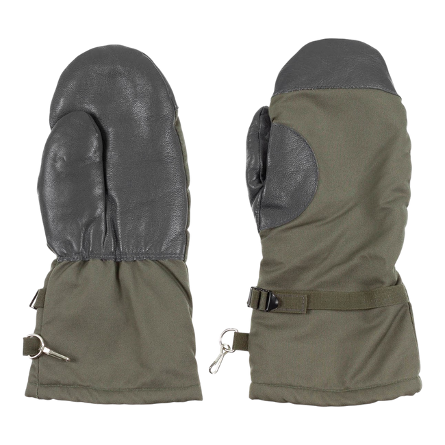 BW mittens, lined, OD green, like new