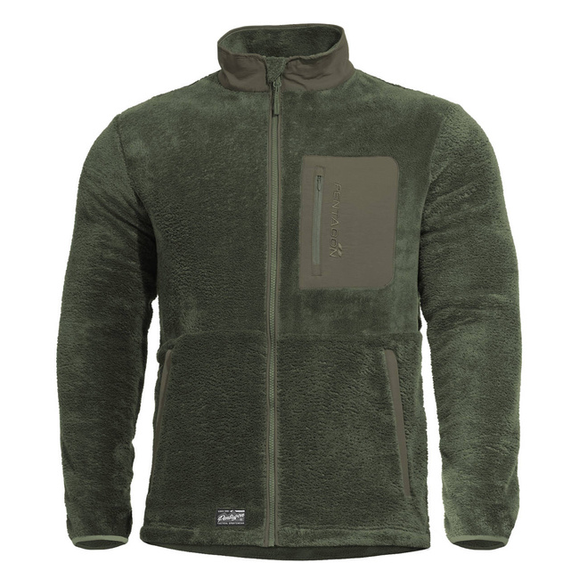 FULL ZIP FLEECE SWEATER - GRIZZLY - PENTAGON® - CAMO GREEN