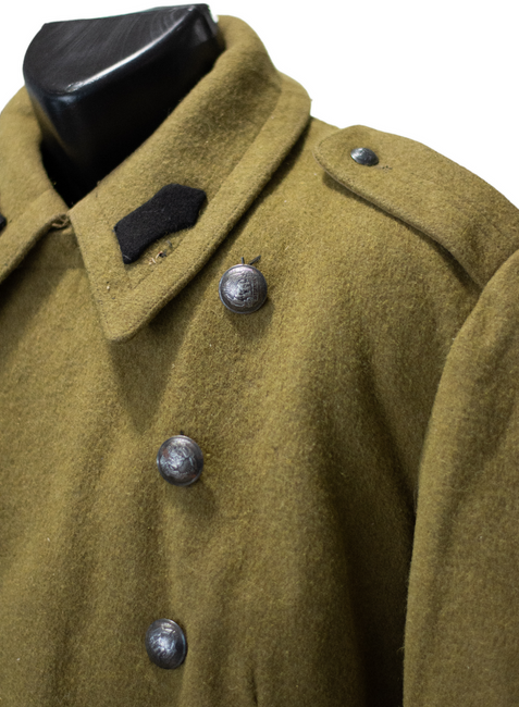 CLOTH TRENCH COAT - ROMANIAN MILITARY SURPLUS - USED