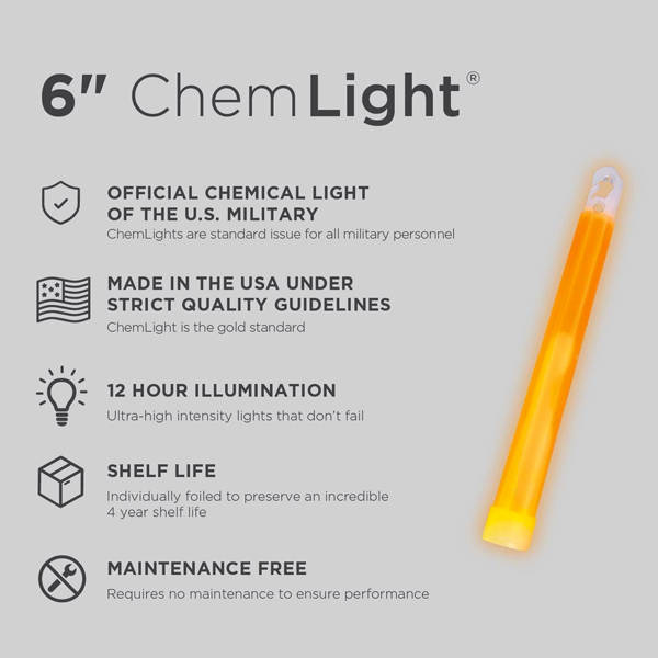 12-HOUR LIGHTSTICK - CYALUME® CHEMLIGHT - ORANGE