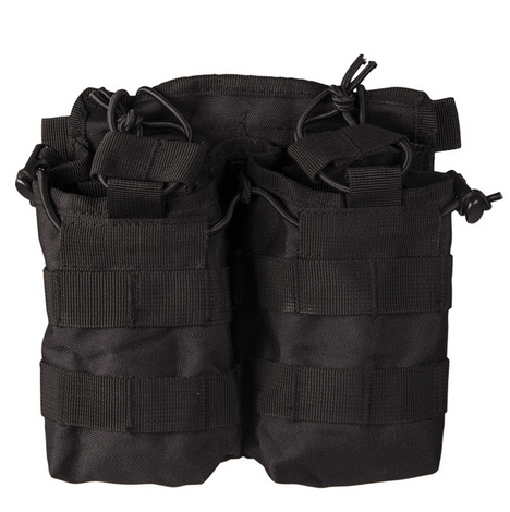 MAGAZINE DOUBLE POUCH - OPEN TOP - Mil-Tec® - BLACK