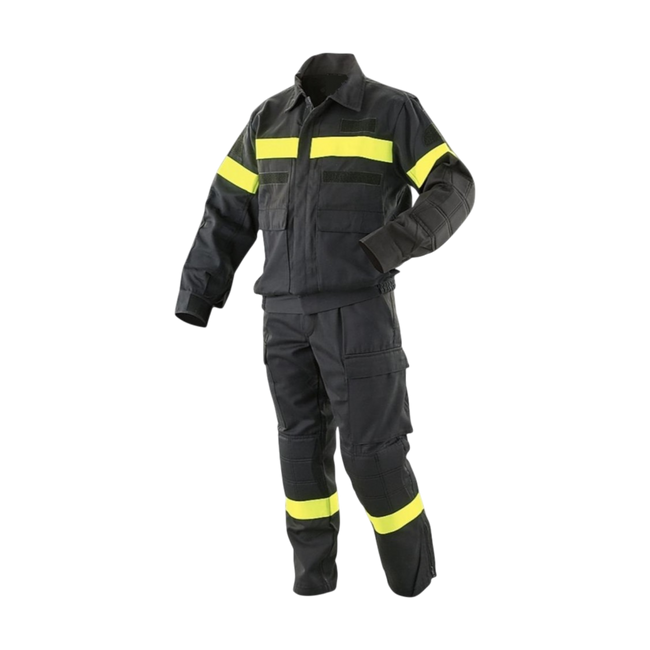 Firefighter pants with reflective strips - 100% cotton - Military surplus from the German army - Used