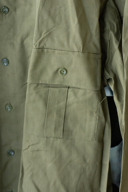 Officers shirt with plain collar - Romanian military surplus - Olive - Like new