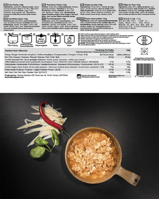 TACTICAL FOODPACK - TUNA PASTA - MILTEC