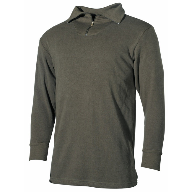 BW Tricot Shirt, w/zipper, OD green