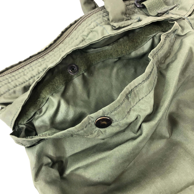 VINTAGE HELMET AND FLIGHT GEAR BAG – 50x50 CM – U.S. ARMY MILITARY SURPLUS (USGI) – OD GREEN – USED