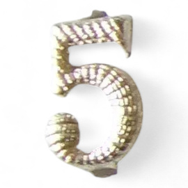 Metallic number - 5 - Silver - Hungarian Army Military Surplus - Like New